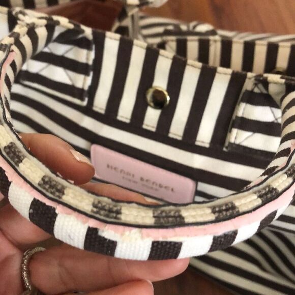 Vintage Henri Bendel brown and white canvas large tote bag - Picture 6 of 10